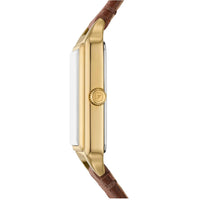 Fossil Women's Watch - Raquel Quartz Yellow Gold Case Grey Dial Brown Strap | ES5303 ,