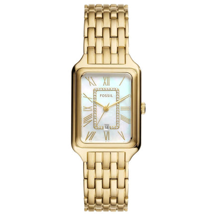 Fossil Women's Watch - Raquel Quartz White MOP Dial Yellow Gold Bracelet | ES5304 ,