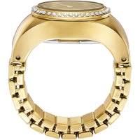 Fossil Women's Ring Watch - Quartz Crystal Bezel Yellow Gold Steel Bracelet | ES5319 ,