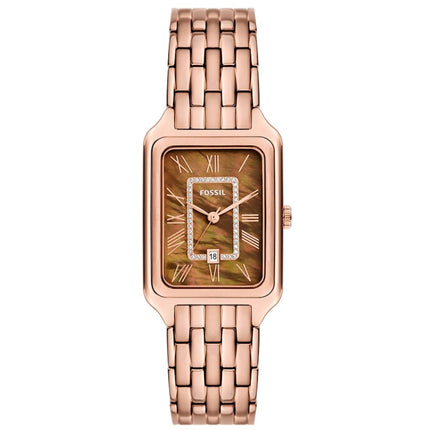 Fossil Women's Watch - Raquel Quartz Brown MOP Dial Rose Gold Bracelet | ES5323 ,