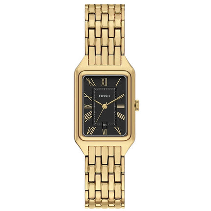 Fossil Women's Watch - Raquel Quartz Black Dial Yellow Gold Steel Bracelet | ES5434 ,