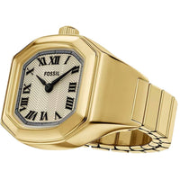 Fossil Women's Ring Watch - Harlow Quartz Cream Dial Yellow Gold Bracelet | ES5446 ,