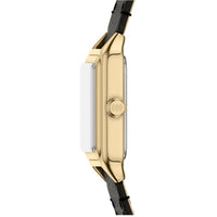 Fossil Women's Watch - Raquel Mini Quartz White Dial Black Leather Strap | ES5470 ,