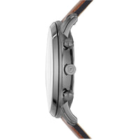 Fossil Men's Watch - Neutra Chronograph Grey Case Brown Leather Strap | FS5512 ,