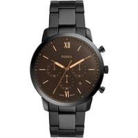 Fossil Men's Watch - Neutra Chronograph Quartz Brown Dial Black Bracelet | FS5525 ,