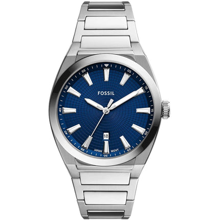 Fossil Men's Watch - Everett Quartz Blue Dial Stainless Steel Bracelet | FS5822 ,