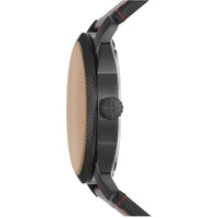 Fossil Men's Watch - Machine Quartz Black Case Brown Dial Leather Strap | FS5901 ,