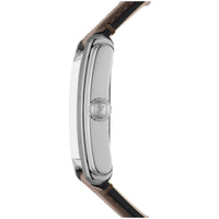 Fossil Men's Watch - Carraway Quartz Silver Tone Case Beige Dial Brown Strap | FS6012 ,