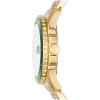Fossil Men's Watch - Fossil Blue Dive Green Dial Yellow Gold Bracelet | FS6030 ,