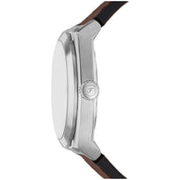 Fossil Men's Watch - Everett Quartz Cream Dial Brown Leather Strap | FS6071 ,