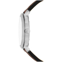 Fossil Men's Watch - Machine Quartz Steel Case Green Dial Brown Leather Strap | FS6085 ,