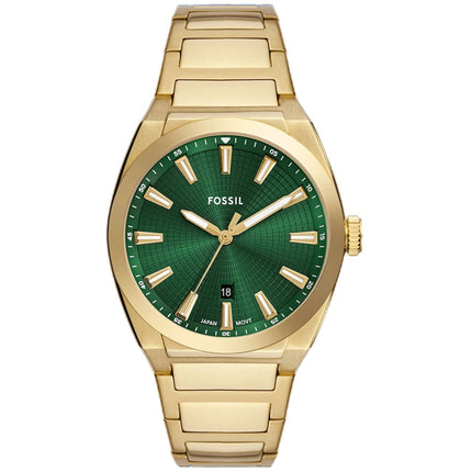 Fossil Men's Watch - Everett Quartz Green Dial Yellow Gold Bracelet | FS6090 ,