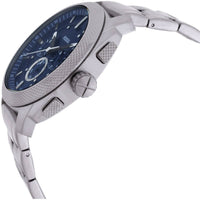 Fossil Men's Watch - Machine Quartz Chrono Blue Dial Silver Tone Bracelet | FS6096 ,