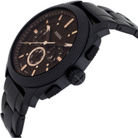 Fossil Men's Watch - Machine Quartz Chrono Brown Dial Black Steel Bracelet | FS6097 ,