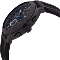 Fossil Men's Watch - Machine Quartz Chronograph Black Dial Silicone Strap | FS6099 ,