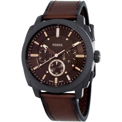 Fossil Men's Watch - Machine Quartz Chronograph Brown Dial Leather Strap | FS6101 ,