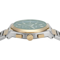 Fossil Men's Watch - Everett Quartz Chrono Green Dial Two Tone Steel Bracelet | FS6106 ,