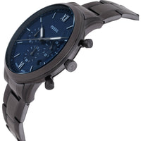 Fossil Men's Watch - Neutra Quartz Chrono Blue Dial Gunmetal Steel Bracelet | FS6111 ,