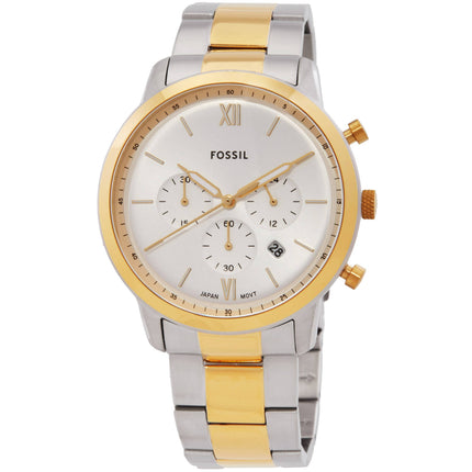 Fossil Men's Watch - Neutra Quartz Chrono Silver Dial Two Tone Steel Bracelet | FS6112 ,