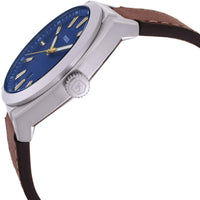 Fossil Men's Analog Watch - Everett Quartz Blue Dial Brown Leather Strap | FS6115 ,