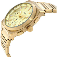 Fossil Men's Watch - Everett Quartz Chronograph Gold Tone Dial Steel Bracelet | FS6119 ,