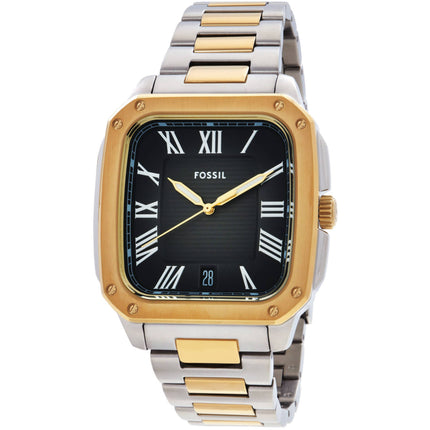 Fossil Men's Watch - Crosby Quartz Black Dial Stainless Steel Bracelet Date | FS6123 ,