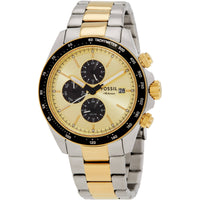 Fossil Men's Watch - Autocross Gold Dial Two Tone Stainless Steel Bracelet | FS6126 ,