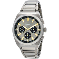 Fossil Men's Watch - Everett Quartz Chrono Grey Dial Silver Tone Bracelet | FS6128 ,