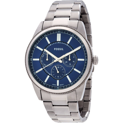 Fossil Men's Watch - Pearson Quartz Blue Dial Silver Tone Bracelet Day-Date | FS6134 ,