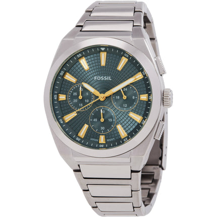 Fossil Men's Watch - Everett Quartz Chrono Blue Dial Silver Tone Bracelet | FS6154 ,