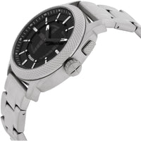 Fossil Men's Watch - Machine Big Tic Quartz Black Dial Silver Tone Bracelet | FS6155 ,