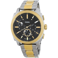 Fossil Men's Watch - Machine Quartz Chronograph Black Dial Two Tone Bracelet | FS6159 ,