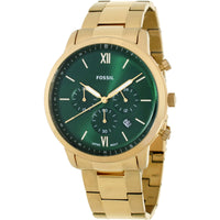 Fossil Men's Watch - Neutra Quartz Chrono Green Dial Yellow Gold Bracelet | FS6164 ,