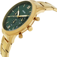 Fossil Men's Watch - Neutra Quartz Chrono Green Dial Yellow Gold Bracelet | FS6164 ,