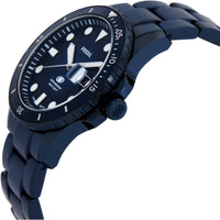 Fossil Men's Watch - Quartz Blue Dial Stainless Steel Bracelet Date Display | FS6166 ,