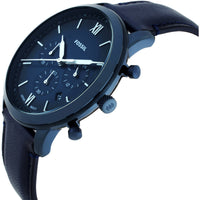 Fossil Men's Watch - Neutra Quartz Chronograph Navy Blue Leather Strap Date | FS6168 ,