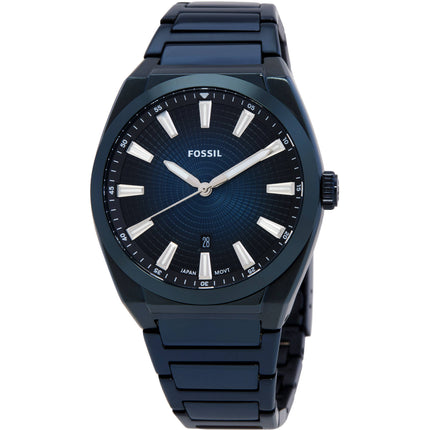 Fossil Men's Watch - Everett Quartz Blue Dial Stainless Steel Bracelet Date | FS6169 ,