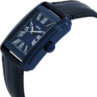 Fossil Men's Watch - Carraway Quartz Rectangular Blue Dial Leather Strap | FS6170 ,