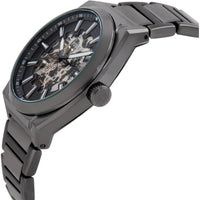 Fossil Men's Analog Watch - Everett Automatic Skeleton Grey Dial Bracelet | ME3206 ,