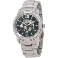 Fossil Men's Watch - Heritage Automatic Green Skeleton Dial Silver Bracelet | ME3262 ,