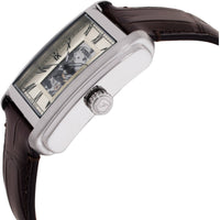Fossil Unisex Analog Watch - Carraway Automatic Beige Dial Leather Strap | ME3272 ,