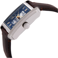 Fossil Unisex Analog Watch - Carraway Automatic Blue Dial Brown Leather Strap | ME3273 ,