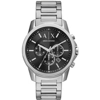 Armani Exchange Men's Watch - Banks Chronograph Black Dial Silver Bracelet | AX1720 ,