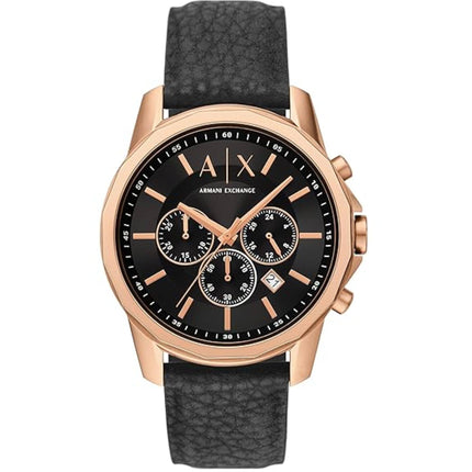 Armani Exchange Men's Watch - Banks Chronograph Black Dial Rubber Strap | AX1769 ,