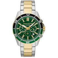 Armani Exchange Men's Watch - Spencer Chrono Green Dial Two Tone Bracelet | AX1966 ,