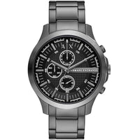 Armani Exchange Men's Watch - Hampton Chrono Black Dial Gunmetal Bracelet | AX2454 ,