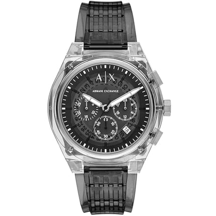 Armani Exchange Men's Watch - Rafael Chronograph Grey Polyurethane Strap | AX4167 ,