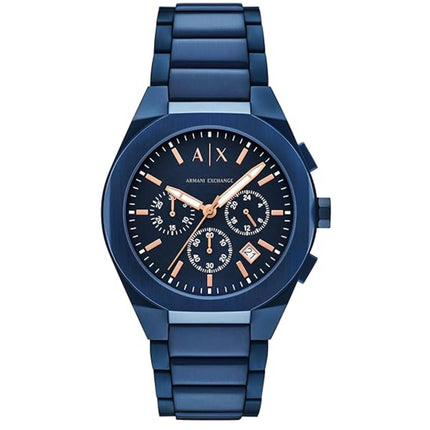 Armani Exchange Men's Watch - Sync Chronograph Blue Dial Steel Bracelet | AX4189 ,