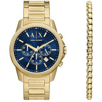 Armani Exchange Men's Watch Set - Banks Chronograph Yellow Gold Bracelet | AX7151SET ,
