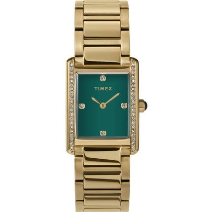 Timex Women's Watch - Hailey Quartz Green Dial Yellow Gold Bracelet | TW2W87500VQ ,